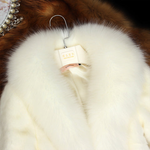 Imitation mink fur imitation coat fox fur collar slim fit m301273