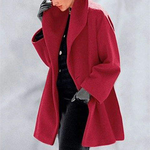 Autumn and winter coat multi-color crew neck loose hooded coat woolen coat m300538
