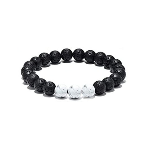 Black Gallstone Elastic Bracelet Skull Pendant Natural Turquoise Tiger Eye Tassel Crystal Volcanic Stone Beaded Bracelet m3331320