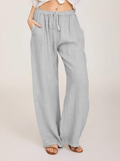 Casual cotton and linen loose yoga trousers for women m301569