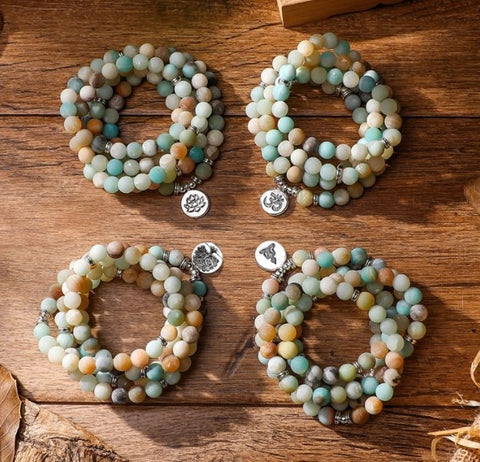 108 powder crystal bracelets, necklace lotus pendant bracelet Buddha bead necklace m3331299