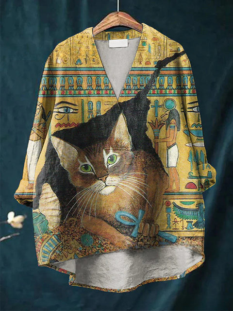 Loose printing crew neck casual large size women's T-shirt m301276