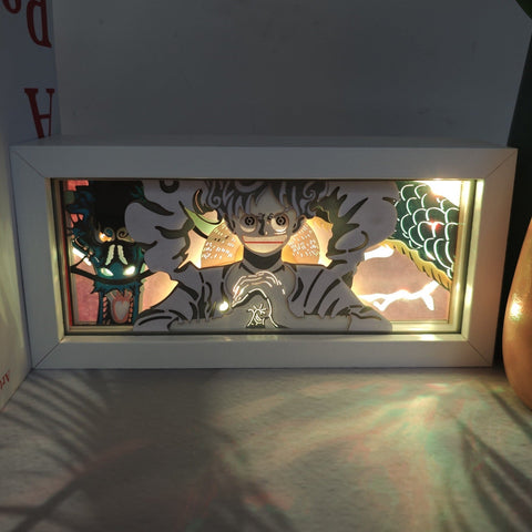 ONE PIECE anime Luffy Paper Carving Lamp Photo Frame