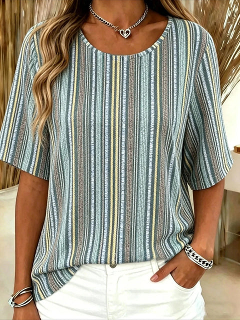 T-shirt ample pour femme, col rond, modèle m303073-4
