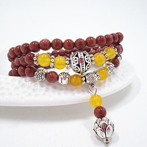 Natural stone crystal bracelet female Wangfu stone agate garnet m3331298