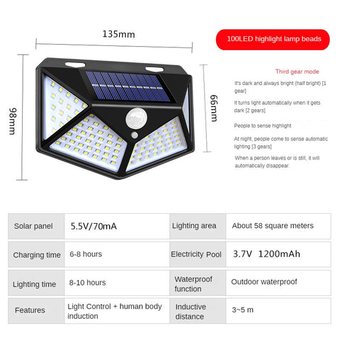 New solar garden lights induction lamp household wall lamp waterproof super bright led lamp m3330916