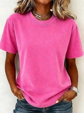 Lockeres T-Shirt Damen Rundhals-Oberteil m303073