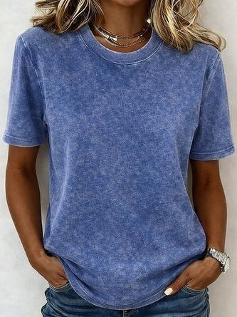 Lockeres T-Shirt Damen Rundhals-Oberteil m303073