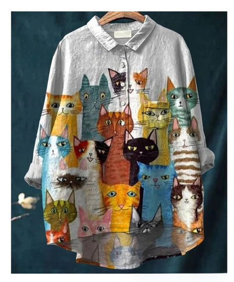 Loose printing crew neck casual large size women's T-shirt m301279