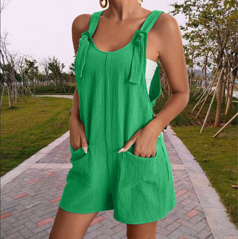 Fashion suspender shorts jumpsuit overalls women's m301065