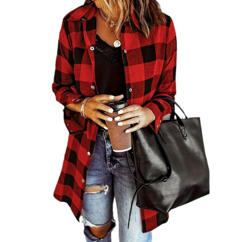 Spring new European and American striped polished button-up shirt women's m301943