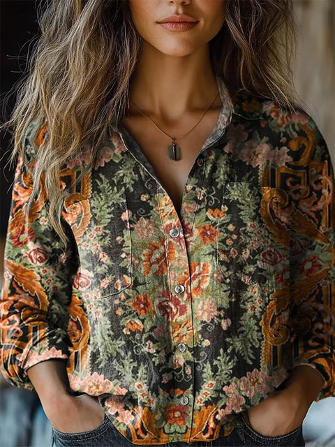V-neck printed shirt m302770