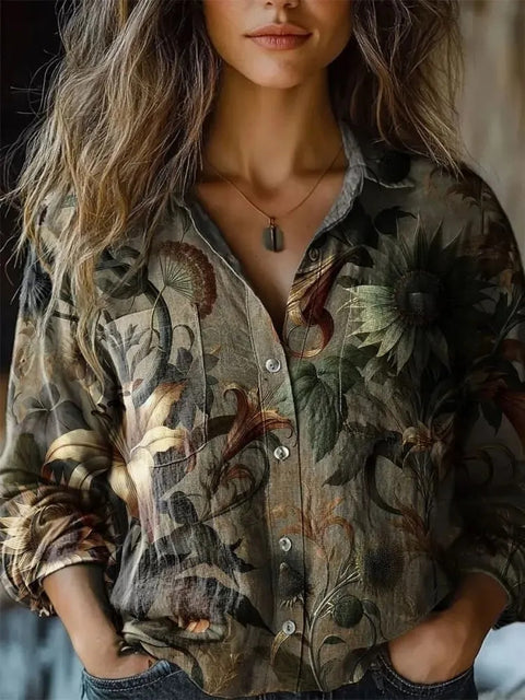 V-neck printed shirt m302770