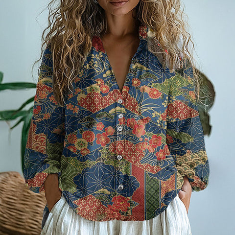 Top 3D Printed Hemp Fabric Shirt m303197