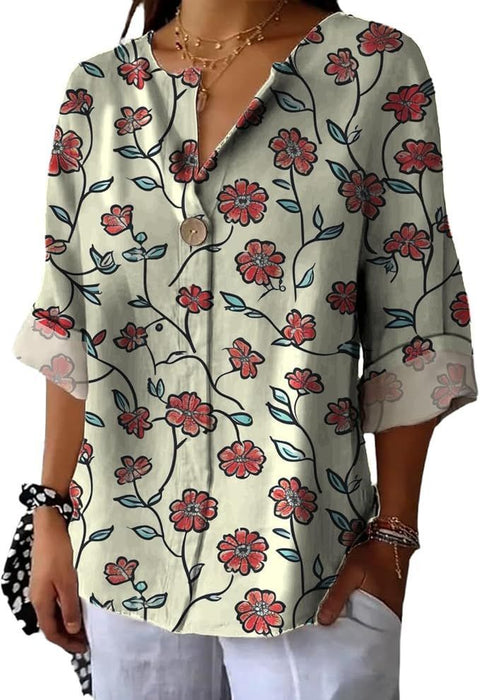 Fashion Women's Coconut Button Long Sleeve Shirt m302752