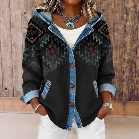 Gilet à capuche 3D numérique pour femmes m303203