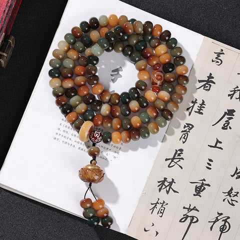 Dunhuang Feitian 108 Bodhi Seed Buddha Bead Bracelet Wentian White Jade Bodhi Seed Chinese Male Rosary Bead Female Wenwan Handheld M3331306