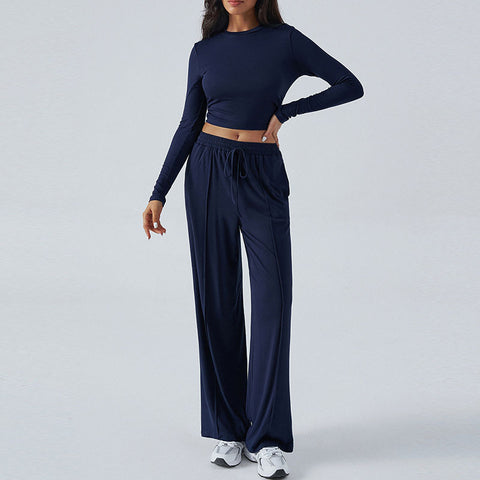 long-sleeved wide-leg pants sportswear loose for multiple occasions m301806