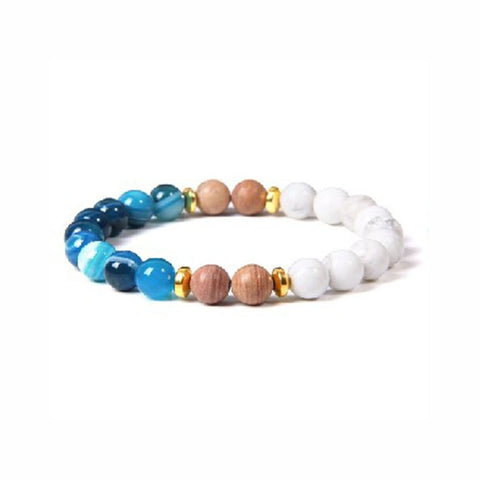 Natural stone white pine gold slice bracelet bracelet m3331273