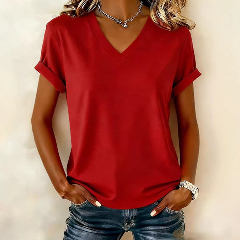 3D digital printing V-neck casual trend 3D short-sleeved women's T-shirt m302708