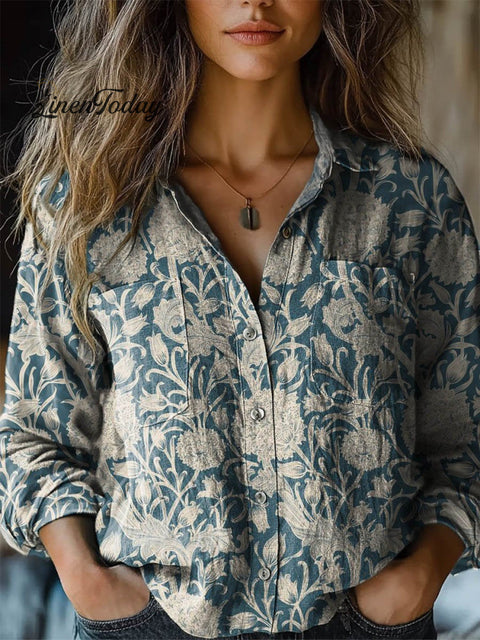 V-neck printed shirt m302770