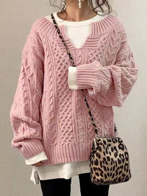New sweater knitted twist sweater casual knitted sweater m300465