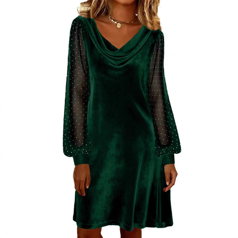 Women's solid color V-neck mesh foam m302228