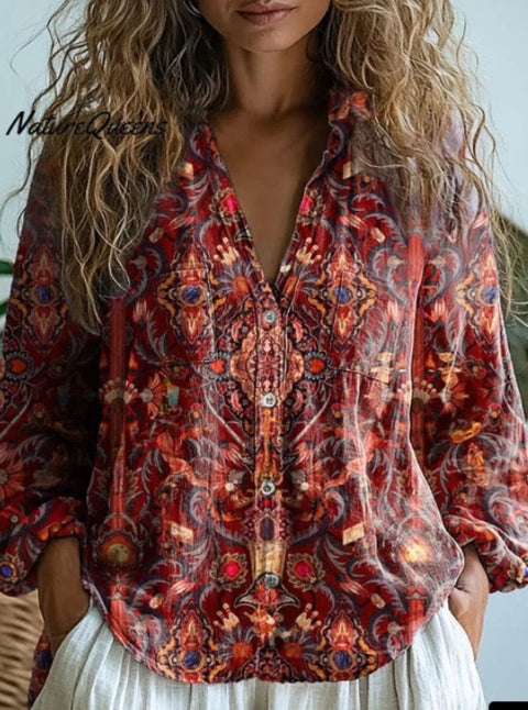 Top 3D Printed Hemp Fabric Shirt m303197