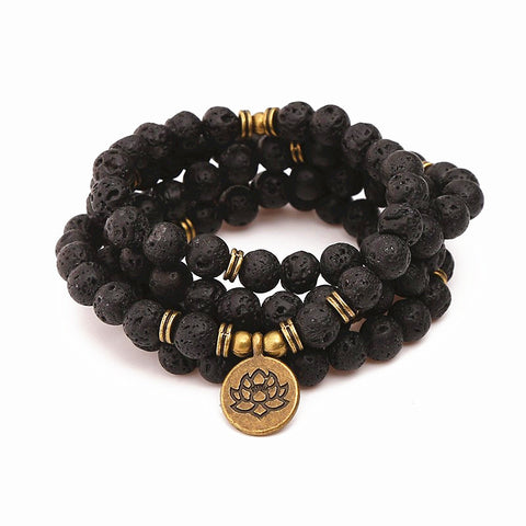 8Mm new Amazon bracelet 108 Buddha beads lotus multi-circle bracelet tree of life pendant item sweater chain m3331309