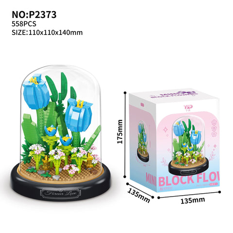 New Assembling Building Block Bouquet Micro Grain Rose Sunflower Ornament M3330979