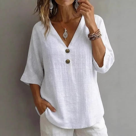 V-neck button-down top m302532