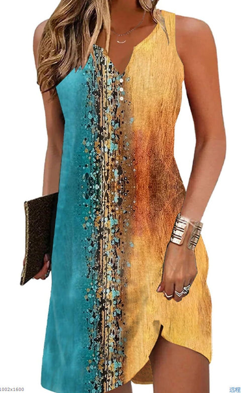 Small Suspender Sexy Sleeveless Printed Dress m303189