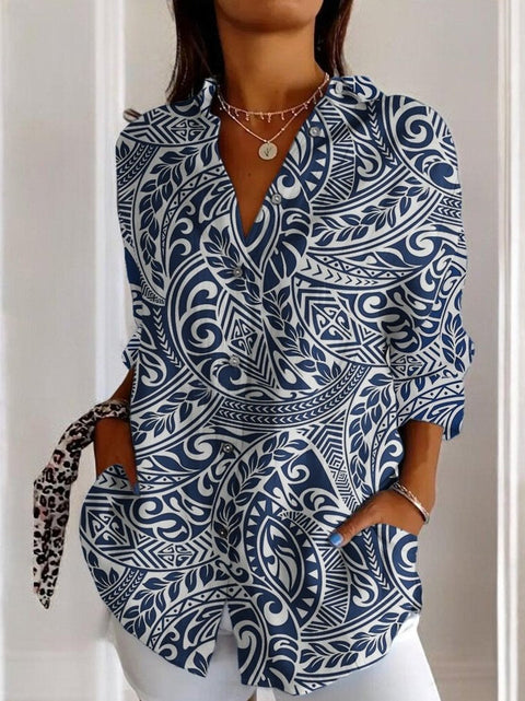 Summer trend long-sleeved shirt flower pattern printing 3D shirt m301226