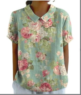 Summer wind short-sleeved printed pullover m301619