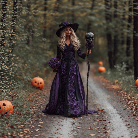 Digital printing American fashion casual Halloween new witch witch dress m302037