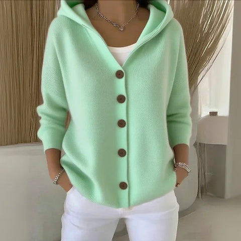 Knitted hooded sweater cardigan jacket autumn and winter new casual fashion women's clothing m301900