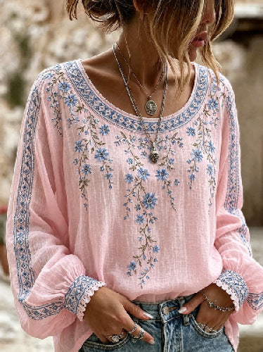 Crew neck with sleeves women's top FF303308