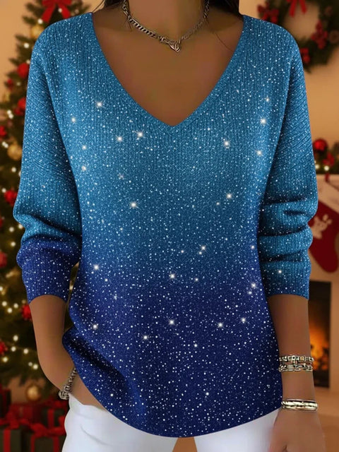 New V-neck long-sleeved pullover 3D digital printing Valentine's Day women's top T-shirt m302419