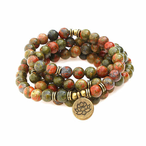 8Mm new Amazon bracelet 108 Buddha beads lotus multi-circle bracelet tree of life pendant item sweater chain m3331309