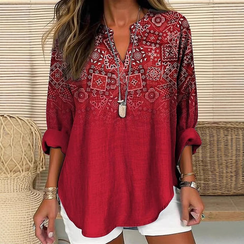 Floral simple casual temperament T-shirt long sleeve m301361-1