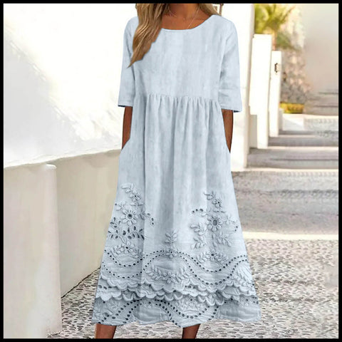 Summer new mid-waist women's casual round neck printed pendulum skirt m301259