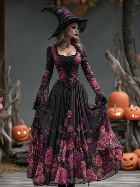 Digital printing American fashion casual Halloween new witch witch dress m302037