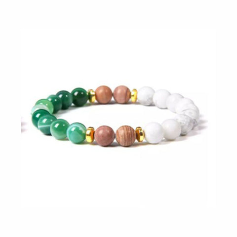 Natural stone white pine gold slice bracelet bracelet m3331273