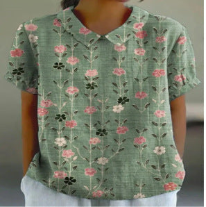 Summer wind short-sleeved printed pullover m301619