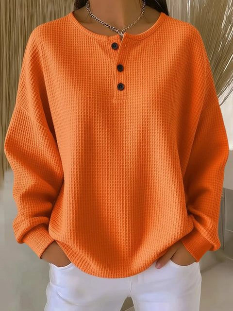Autumn and winter new solid color pullover loose top m302204