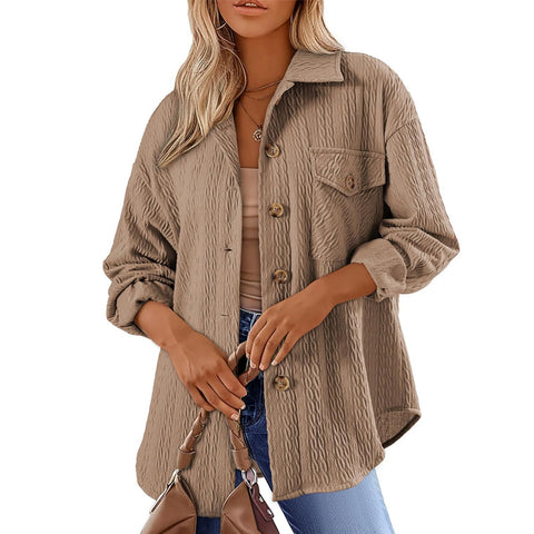 Versatile lapel shirt long sleeve lining m300555