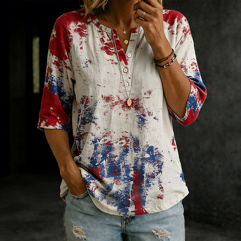 Seven-quarter-sleeved POLO shirt top bamboo hemp shirt m302848