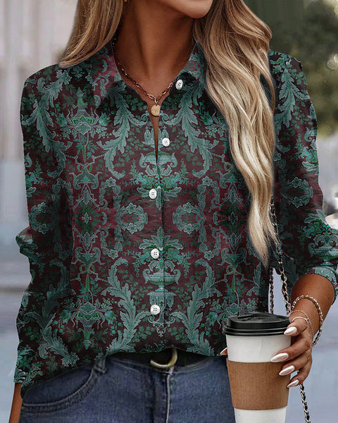 Long Sleeve Shirt 3D Sequin Gradient Print Loose Casual Top m302406