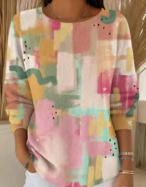 3D digital printing women's fashion round neck casual long-sleeved top m302157