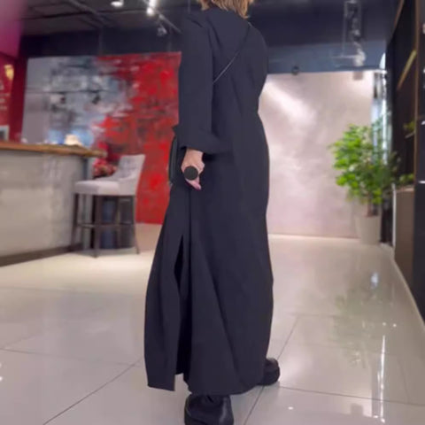 Casual solid color V-neck long-sleeved dress women's m301337